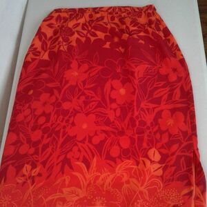 JUDITH HART Faux Wrap Red White Floral‎ Skirt 12